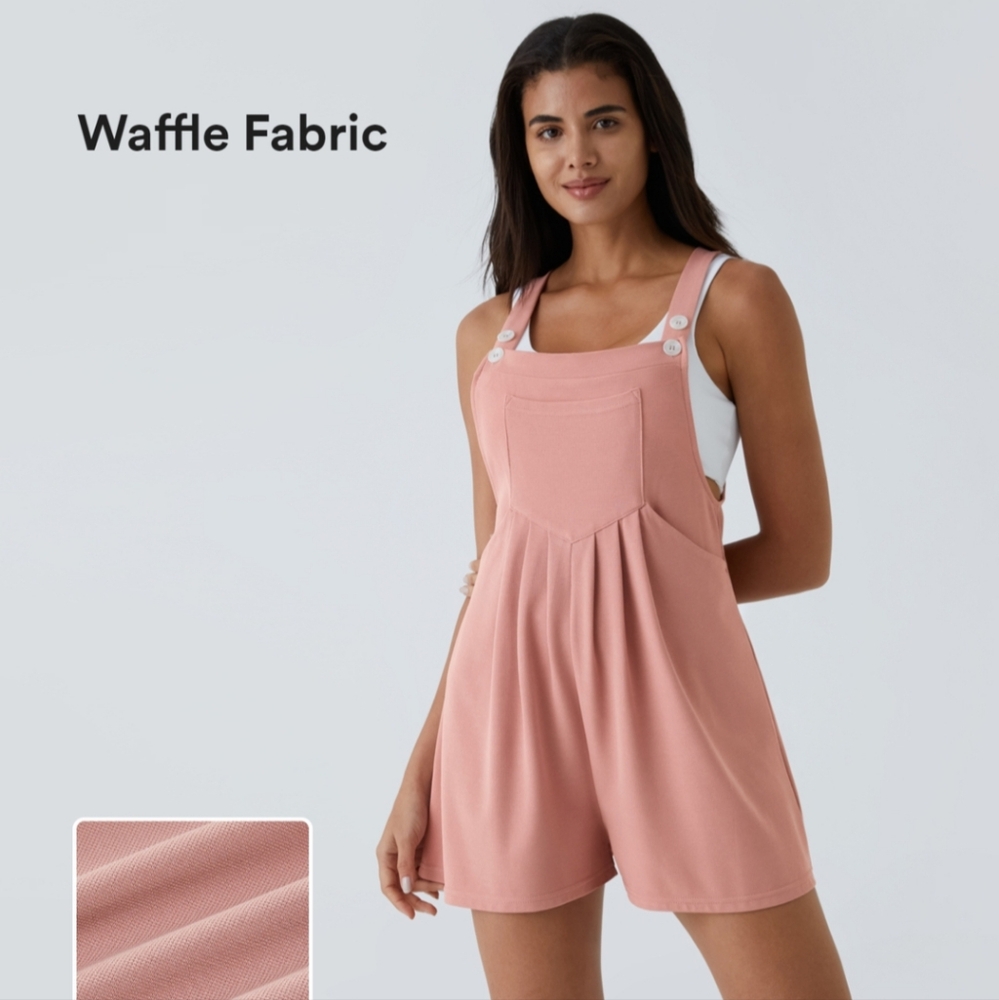 Halara Waffle Overall Shorts